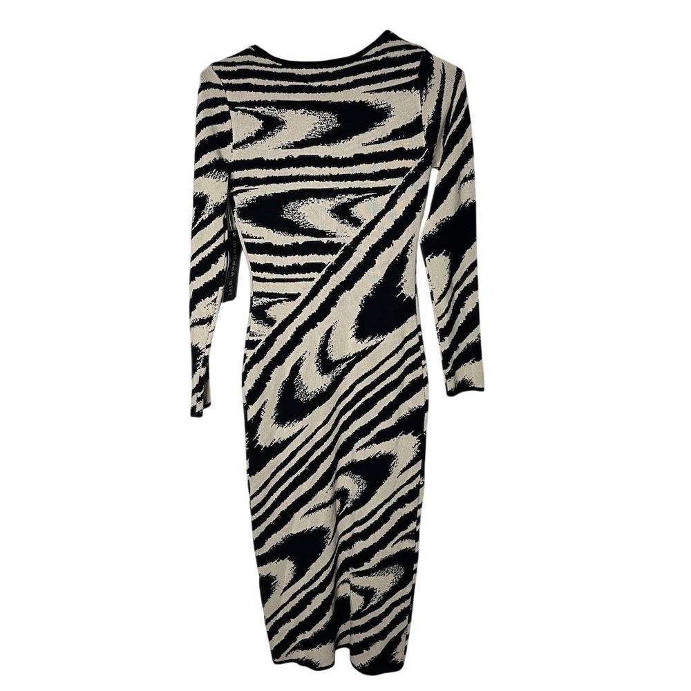 Madden Girl Sweater Maxi Dress Womens Size S Zebra Print Long Sleeve - Picture 5 of 7